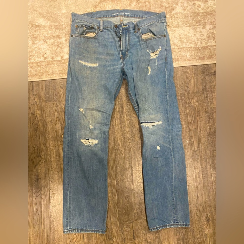 Old navy blue jeans